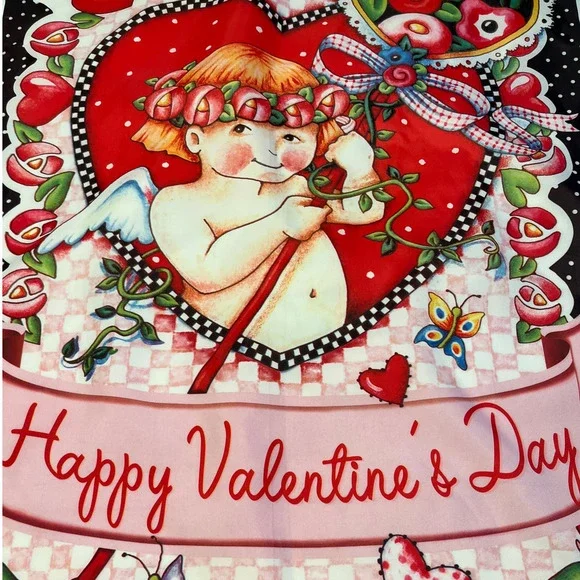 ME Mary Engelbreit Happy Valentines Day Flag - Picture 4 of 5